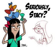 artist:javidluffy candace_flynn phineas_and_ferb stacy_hirano // 921x775 // 312KB