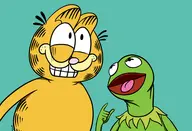 artist:silent crossovers garfield garfield_(series) kermit_the_frog parody pretty_guardian_sailor_moon the_muppets // 2112x1440 // 353KB
