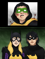 batgirl batman black_bat cassandra_cain damian_wayne dc parcheesy robin stephanie_brown // 791x1025 // 599KB