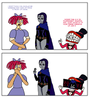 caine comics crossovers dc ms._co_2025 ragatha raven teen_titans the_amazing_digital_circus // 1193x1306 // 493KB