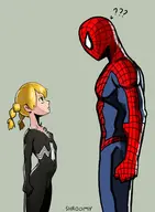 artist:shroomy katie_power marvel peter_parker power_pack spider-man venom // 990x1345 // 161KB