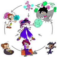 artist:cyanoray fairly_oddparents fusion luan_loud nega-timmy the_loud_house timmy_turner yin yin_yang_yo! // 1728x1728 // 1.3MB