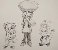 artist:pikapika212 brief bunny chuck cosplay garterbelt murphy murphy_and_mitzi panty_and_stocking_with_garterbelt zoe // 962x831 // 101KB