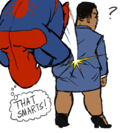 amanda_waller artist:fudgy_fart crossovers dc marvel peter_parker spider-man // 1000x1000 // 255KB