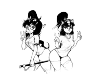 artist:kheltari caturday dark_horse inazuma kheltari tomoe_ame usagi_yojimbo // 1920x1580 // 891KB