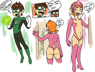 artist:terrible_the_drawfag ben_10 ben_tennyson comics cosplay dc green_lantern gwen_tennyson lantern_corps star_sapphire // 1187x900 // 535KB