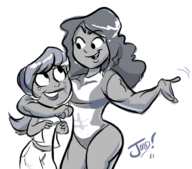 artist:jmd crossovers dc marvel miss_martian she-hulk // 623x548 // 166KB