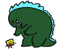 crossovers godzilla godzilla_(series) mr._colympus_2022 spongebob_squarepants spongebob_squarepants_(series) // 754x652 // 51KB
