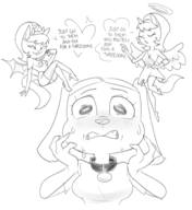 artist:dbaru brandy_and_mr_whiskers brandy_harrington caturday crossovers katty_katswell kitty_katswell tuff_puppy // 1354x1479 // 664KB