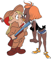 artist:splooge daffy_duck elmer_fudd humanization looney_tunes rule_63 // 673x779 // 255KB