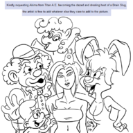 akima artist:lhk brain_slug crossovers futurama las_vacaciones_de_vicky my_little_pony pinkie_pie smurfs titan_a.e. vicky_rabbit // 800x800 // 305KB