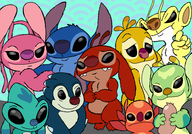 angel belle bonnie disney experiment_624 fibber leroy lilo_and_stitch reuben sparky spike stitch // 2362x1653 // 894KB