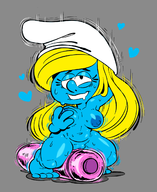 artist:goodbadartist masturbation nude smurfette smurfs // 1070x1312 // 532KB