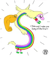 adventure_time artist:coldfusion homestar_runner_(series) jake_the_dog lady_rainicorn parody trogdor_the_burninator // 900x1012 // 284KB