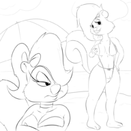 artist:davidsanchan bimbette fifi_la_fume looney_tunes tiny_toon_adventures // 1000x1000 // 75KB