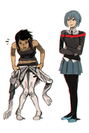 artist:idioluck cosplay crossovers evangelion marvel peni_parker rei_ayanami spdr spider-verse // 1088x1618 // 764KB