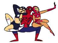 artist:baryl captain_america iron_man marvel peter_parker spider-man steve_rogers tony_stark // 1280x958 // 227KB