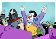 artist:headlessknight404 batman bruce_wayne crossovers dc joker leonardo shredder teenage_mutant_ninja_turtles // 1500x1060 // 761KB