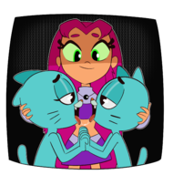 ss artist:spakka5 caturday crossovers dc gumball_watterson incest nicole_watterson nude starfire teen_titans_go the_amazing_world_of_gumball // 2378x2402 // 1.2MB