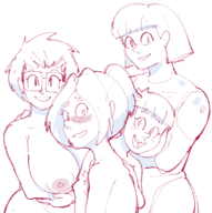 artist:dbaru bubbles emmett_bennett faye_whitaker nude questionable_content samantha_bean // 1088x1093 // 455KB