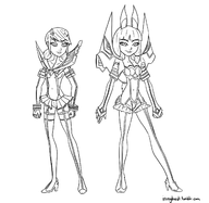 artist:ironghast cosplay junketsu kill_la_kill ladybug lila_rossi marinette_dupain-cheng miraculous_ladybug senketsu volpina // 1634x1591 // 456KB