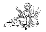 alice alice_in_wonderland artist:redlever bottomless cosplay josie_and_the_pussycats melody presenting // 1085x776 // 259KB