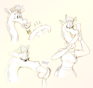 animaniacs boob_grope dildo fellatio giraffe_maid the_hip_hippos // 1665x1583 // 2.7MB