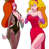 artist:deidatvm cosplay crossovers dragon's_lair jessica_rabbit princess_daphne who_framed_roger_rabbit // 4000x4000 // 1.5MB