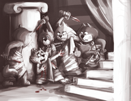 artist:midydoof benny_the_ball brain choo-choo fancy-fancy julius_caesar parody spook top_cat // 1800x1387 // 2.8MB