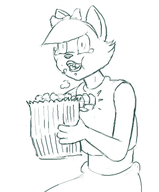 artist:redout caturday front_row_joe popcorn_penny // 390x472 // 74KB