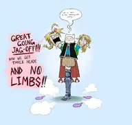 adventure_time artist:gaspacho edward_elric finn_mertens fullmetal_alchemist fusion link the_legend_of_zelda // 2500x2371 // 357KB