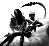 alien artist:batterbee crossovers duck_dodgers_in_the_24th_and_12_century looney_tunes queen_tyr'ahnee xenomorph // 1128x1046 // 631KB