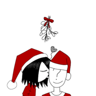 artist:333ngl christmas i_can't_sleep mistletoe nia // 1280x1280 // 197KB