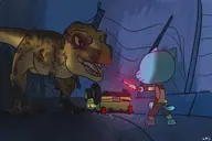 artist:zica gumball_watterson jurassic_park parody the_amazing_world_of_gumball tina_rex // 4134x2756 // 2.7MB