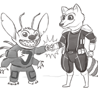 crossovers disney guardians_of_the_galaxy lilo_and_stitch marvel rocket_raccoon stitch // 900x900 // 397KB