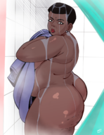 amanda_waller artist:laundrymom dc nude shower // 1224x1584 // 1.1MB