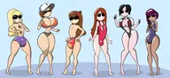 dipper_pines gravity_falls knick_knack mabel_pines pacifica_northwest parody pixar robbie_valentino rule_63 sunny_miami tambry wendy_corduroy // 3300x1506 // 1.1MB