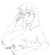 artist:dbaru boob_grope marigold_farmer nude questionable_content // 1523x1674 // 421KB