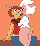 artist:thegutsiestfrog ass_grab crossovers lammy leggy_lamb sheep_wrecked um_jammer_lammy // 740x845 // 161KB