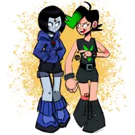 artist:oyetoons buttercup crossovers dc powerpuff_girls raven teen_titans // 2048x2048 // 885KB