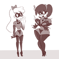 artist:slemka chloe_carmichael cosplay elastigirl fairly_oddparents pixar rule_63 the_incredibles timantha_turner timmy_turner violet_parr // 2000x2000 // 691KB