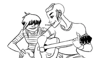 artist:bigmsaxon crossovers gorillaz noodle tank_girl // 912x562 // 172KB