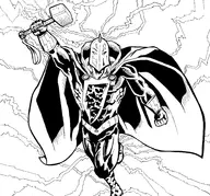 artist:turkenjamez black_adam crossovers dc doctor_fate marvel mjolnir // 2643x2460 // 1.9MB