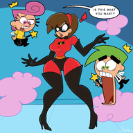 artist:slemka cosmo_cosma cosplay elastigirl fairly_oddparents pixar rule_63 the_incredibles timantha_turner timmy_turner wanda_fairywinkle // 1500x1500 // 433KB