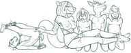 artist:redout bobby_beagle bondage bottomless caturday clarissa_chipmunk counting_cougar craig_capri femdom fingering nude original_character tuff_puppy vaginal // 2433x983 // 958KB