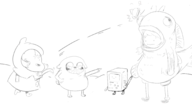 adventure_time bmo finn_mertens jake_the_dog parody penny spongebob_squarepants_(series) // 2060x1116 // 378KB