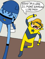 adventure_time blue_beetle booster_gold cosplay dc finn_mertens jake_the_dog // 571x753 // 154KB