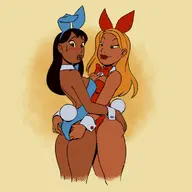 artist:carelessdoodler disney lifeguard lilo_and_stitch nani_pelekai playboy_bunny // 750x750 // 349KB