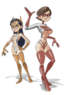 artist:sketch2200 elastigirl helen_parr pixar the_incredibles violet_parr // 728x1076 // 630KB