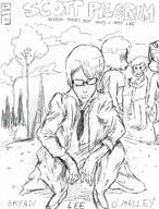 gideon_graves jojo's_bizarre_adventure parody ramona_flowers scott_pilgrim scott_william_pilgrim wallace_wells // 595x782 // 404KB